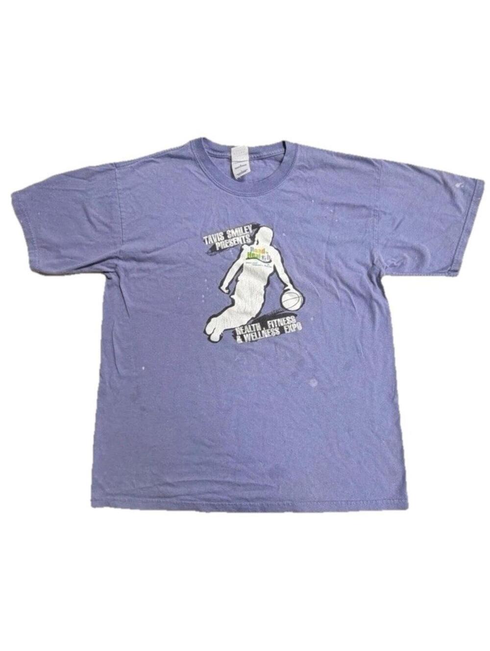 Gildan Ultra Cotton Men's Purple Cotton Graphic T-Shirt Size L